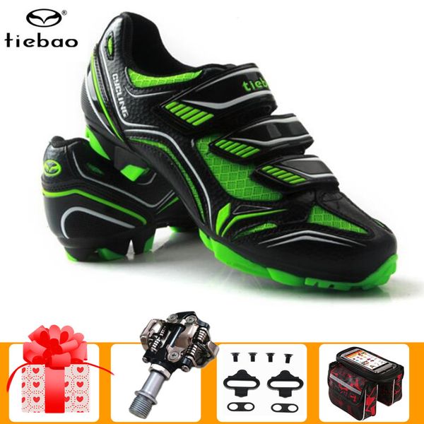 

tiebao sapatilha ciclismo mtb cycling shoes add spd pedal set 2019 men sneakers women mountain bike bicycle sport riding shoes, Black