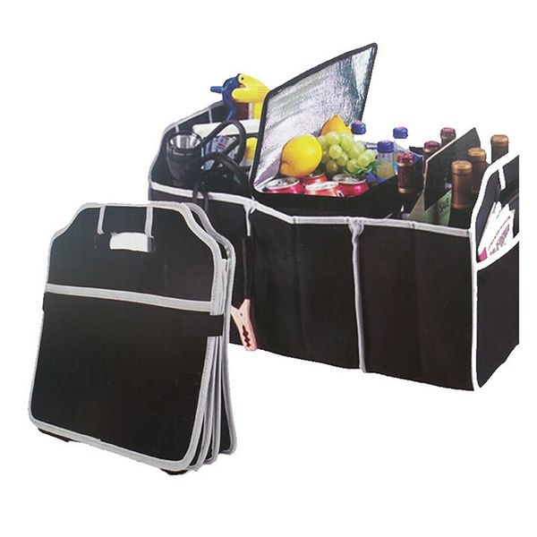 

black large capacity car storage bags tools organizer cosmetic makeup bags cases container box folding trunk storage bag toolbox
