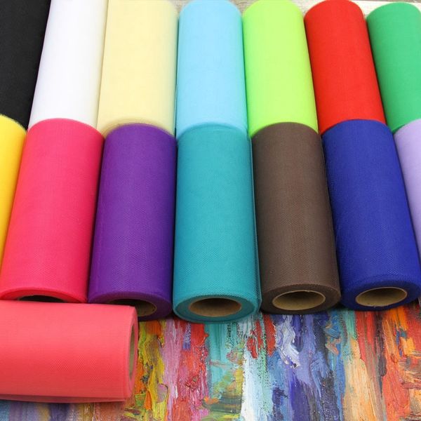 

22mx15cm tulle roll organza wedding party decoration sheer gauze colorful organza tissue spool craft runner 7zsh759j