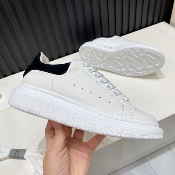 

platform men's and women's shoes wild vintage luxury luminous white shoes frosted suede leather pure blackboard shoes 08, Black