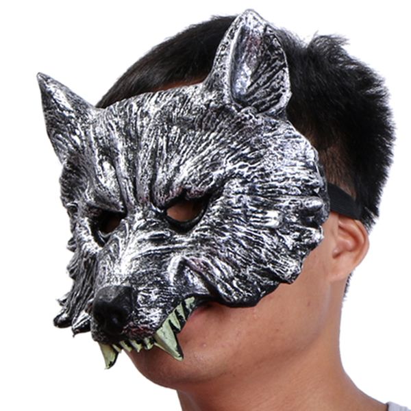 1Pc Halloween Creepy Gomma Animale Lupo Mannaro Testa di Lupo Maschera Cosplay Costume da Festa