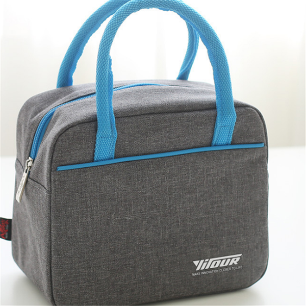 

portable lunch bag oxford cloth insulation bag new thickened lunch box, Blue;pink