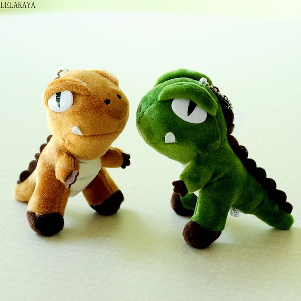 

10cm cute cartoon plush keychain toys creative stuffed animals dinosaur fashion backpack xmas key ring pendant decor gift doll