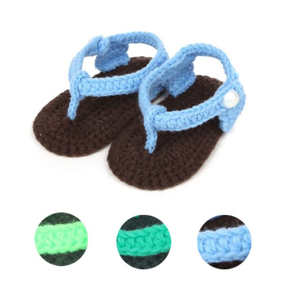 

baby shoes crib crochet baby girls boys handmade knit sock clip toe infant shoes #4m02, Black