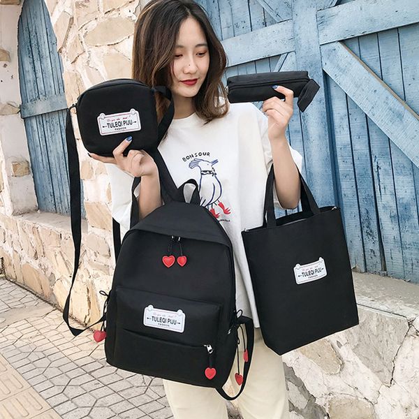 

4pcs women's girls oxford handbag travel shoulder backpack school rucksack bags school bags