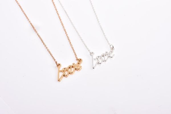

10pcs romantic love letter pendant necklace joined up english word writing necklace jewelry for him/her, Silver