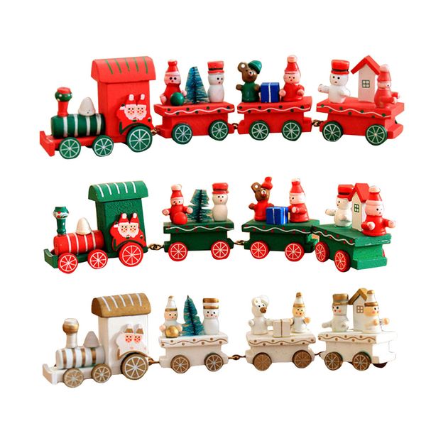 

christmas wooden little train decoration xmas gifts toys cute creative