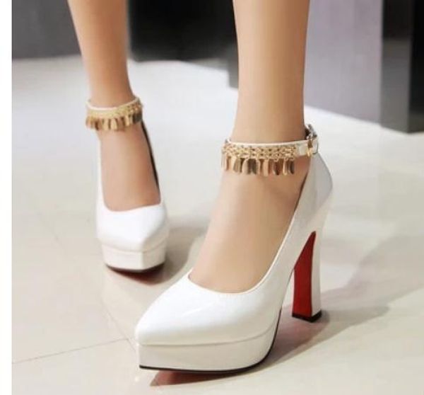 

women's shoes in spring and autumn high coarse heel pointed end waterproof table@181, Black