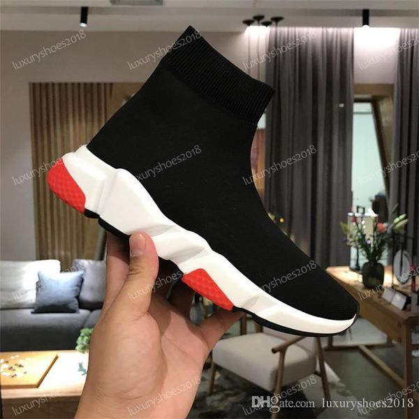 

2019 ace luxury designer casual sock shoes brand speed trainer black red triple black fashion socks boots sneaker trainer shoes 35-45