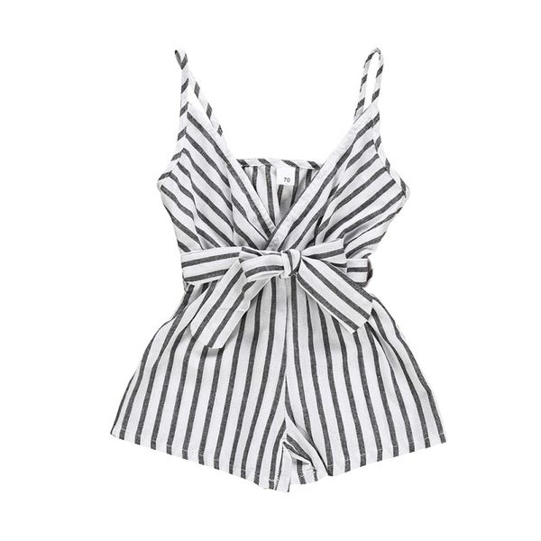 

newborn baby sleeveless romper girls kid baby bow-knot strip jumpsuit clothes 2019 summer new born infant outfits clothing, Blue