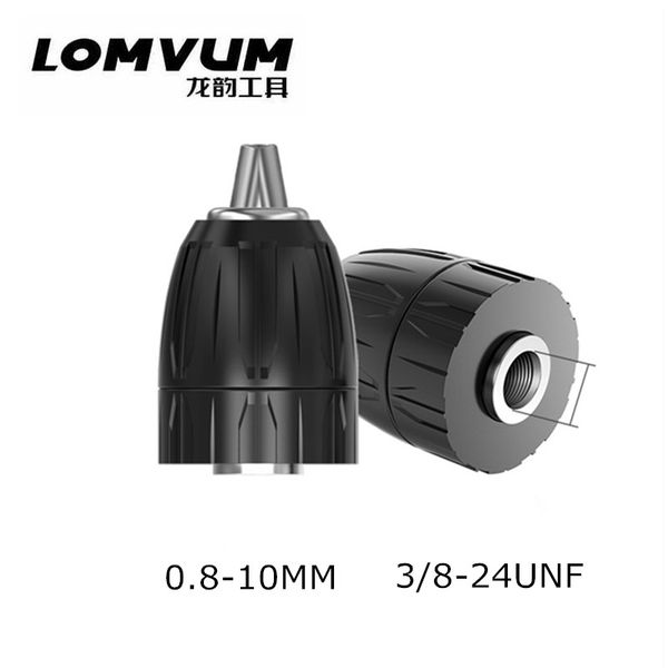 

lomvum electric drill chuck 3/8-24unf 0.8-10mm longyun electric screwdriver self-locking chuck power tool accessories