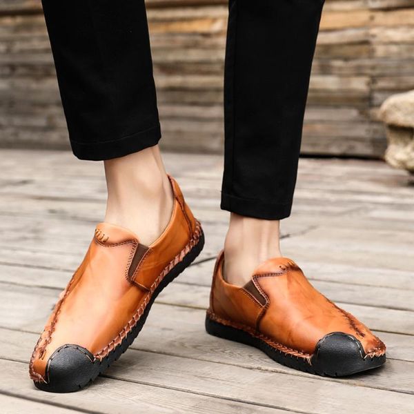 

kancoold leather casual shoes men's solid color lace-up shoes men round toe sewing flat heel comfortable casual men 1212, Black