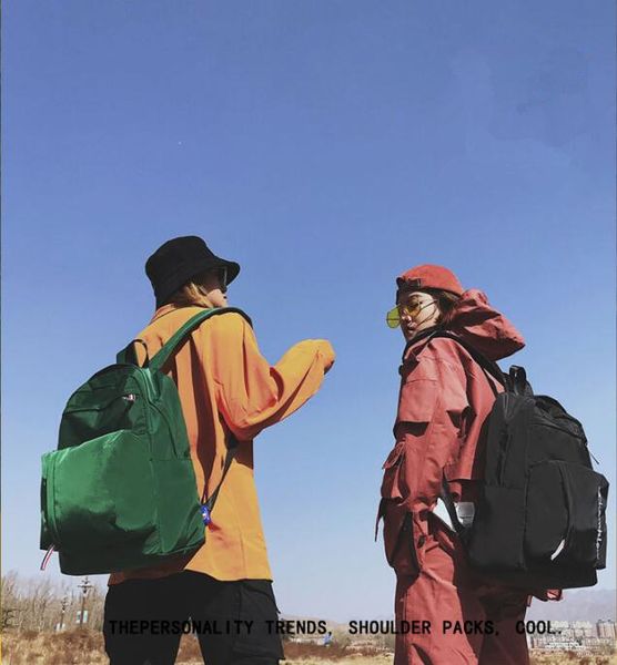 

Champion letter backpack pure color nylon backpack fa hion teenager tudent choolbag treet tyle travel pack