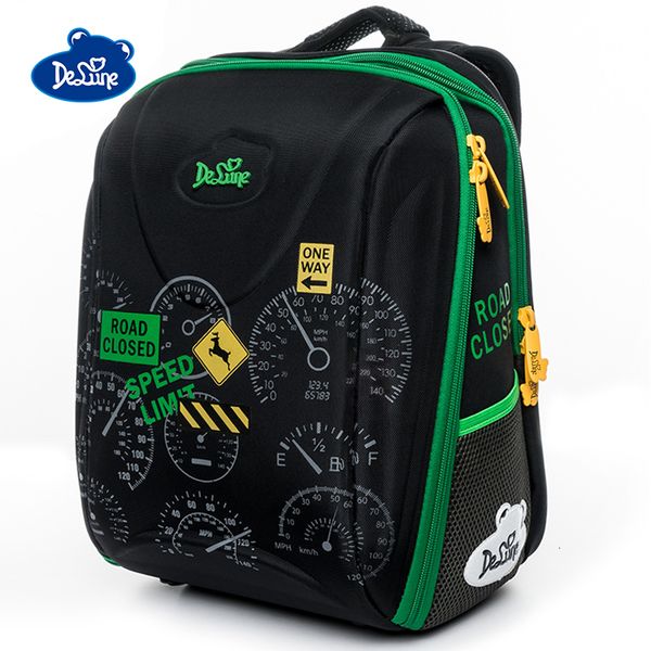 

циферблат шаблон delune автомобилей рюкзак для мальчиков девочек cartoon ранцы детей ортопедические рюкзаки mochila infantil grade5