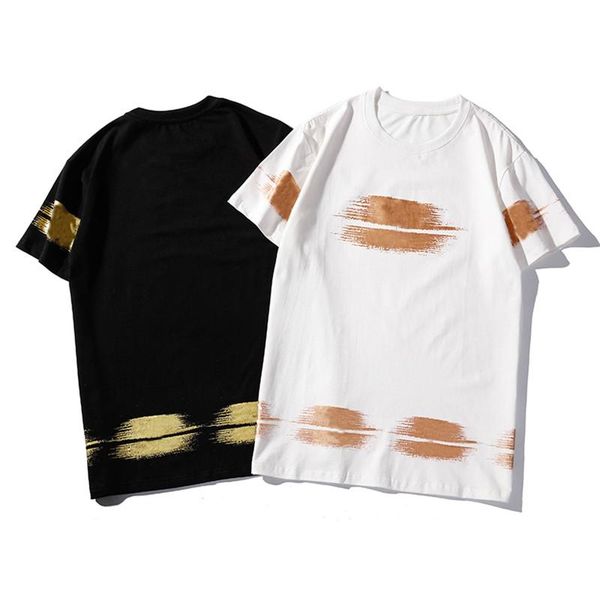 

19ss luxury mens designer t shirt cotton women casual short sleeve mens round neck tees 2 colors size s-2xl, White;black