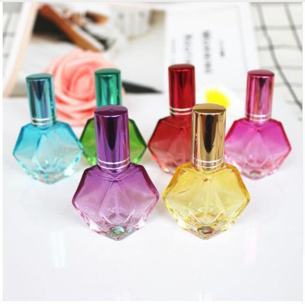 

10ml colorful glass perfume bottles spray refillable atomizer travel scent bottles packaging bottle red blue green
