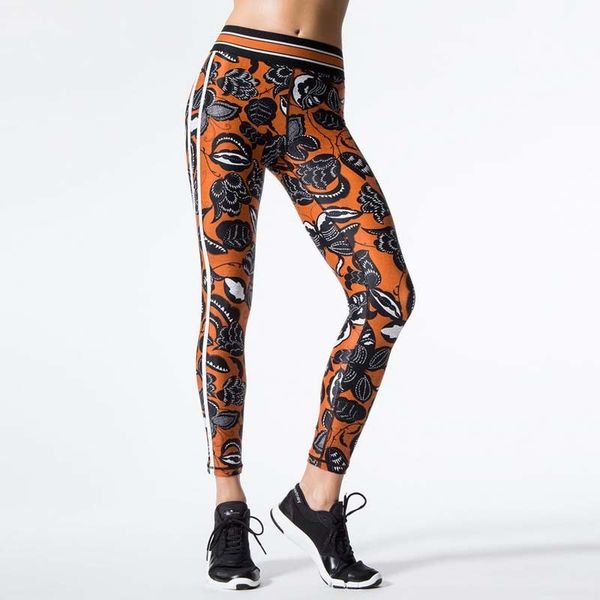 

wholesale- zc-63 3d printing yoga leggings for fitness yoga pants elastic workout sport leggings sports tights for gym running push up, Black;blue