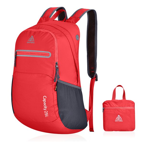 

25l lightweight outdoor backpack camping hiking outing cycling folding bag pack water resistant daypack shoulder bag