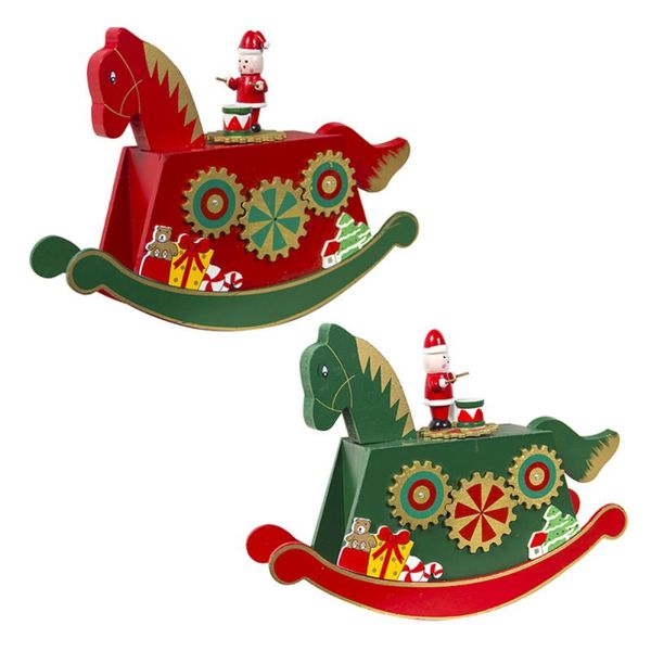 

christmas music box color painted wooden rocking horse holiday gift for christmas decoration ornament