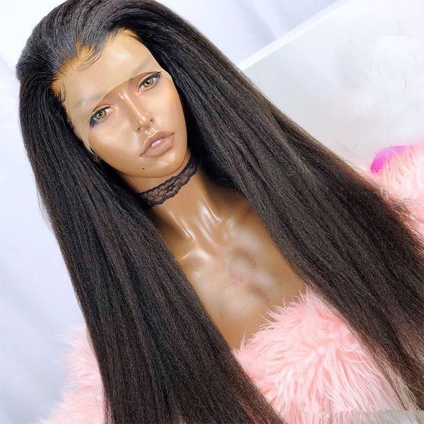 Yaki Kinky Straight Full Lace Glueless Lace Front Human Hair Wigs