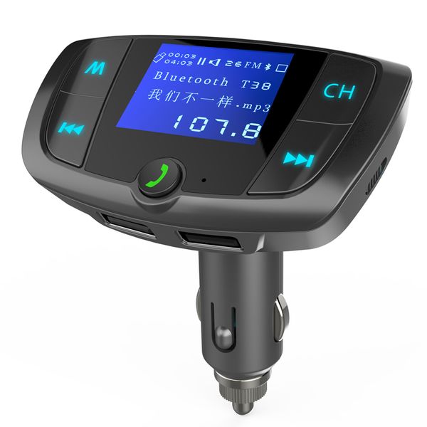 

yasokro car fm transmitter bluetooth handscar kit tf card/u disk audio mp3 player with 3.4a dual usb charger