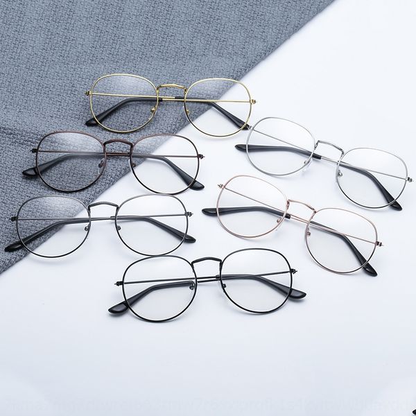 

full frame metal plain 3447 men's and women's general dress-up glasses transparent lens decorative glasses frame, Silver