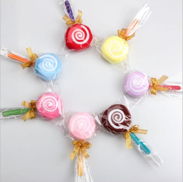 

30pcs / lot wedding thanksgiving gift cake towel lollipop creative small gift birthday valentines day gift lollipop towel