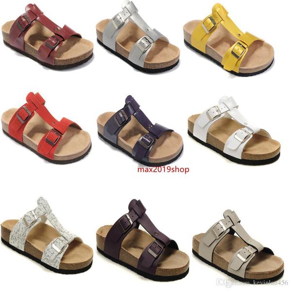 

slipper mens flat sandals women shoes white red double buckle fashion design slipper summer beach with orignal shoes box 35-46