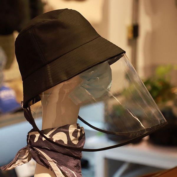 

fashion anti pollution dust cappello cap with transparent mask black detachable protective cap sun reusable anti fog uv cap