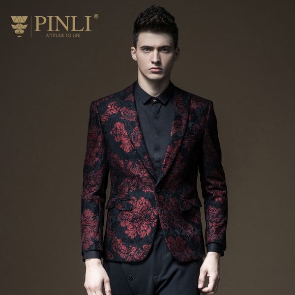 

new fashion casual men's male england gentleman spring clothes jacquard slim suit blazer jacket b171106021, White;black