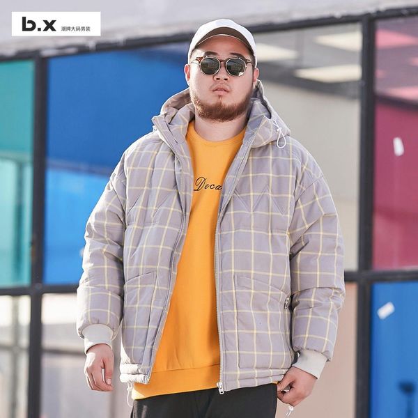 

b.x popular logo large size men's clothing simple yellow triangle wave line hooded cotton jacket, Black