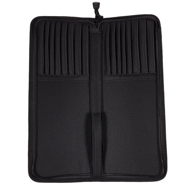 

foldable oxford cloth zipper artist brush bag case holder - black