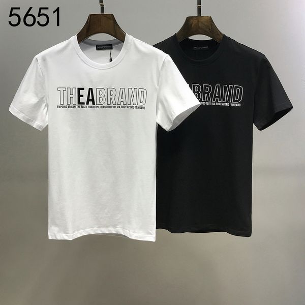 

мужские футболки весна-лето новый роскошный короткие рукава мода printed tops casual открытый o-шея роскошные товары, White;black