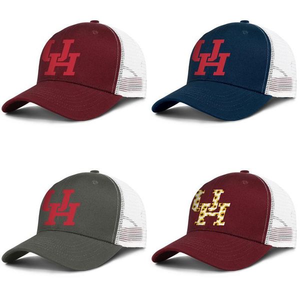

texas houston cougars football scarlet adjustable trucker cap dad designer popular fashion baseball hat sunflower logo stroke, Blue;gray