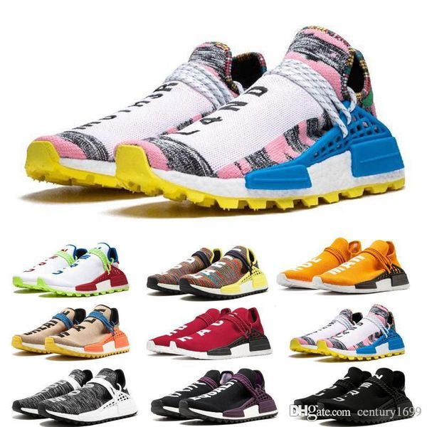 

nmd human race mens trail running shoes pharrell williams hu pk runner comfortable fashion light summer men women sneakers with box