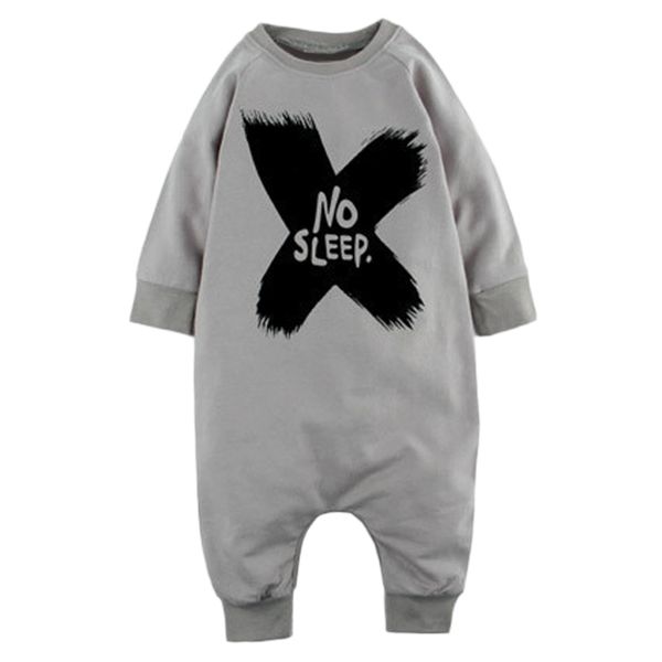 

100% brand new baby boy letter printing warm infant long sleeve romper jumpsuit clothes outfit black/gray, White
