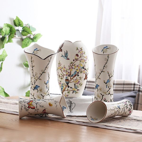 

new chinese ornamental ceramic vase retro manual creative home living room bedroom kitchen decoration wholesale gift flower vase