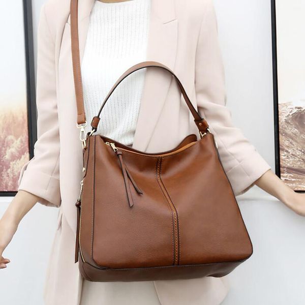 

women fashion simple leather single shoulder bags messenger tassels large capacity women new bags totes