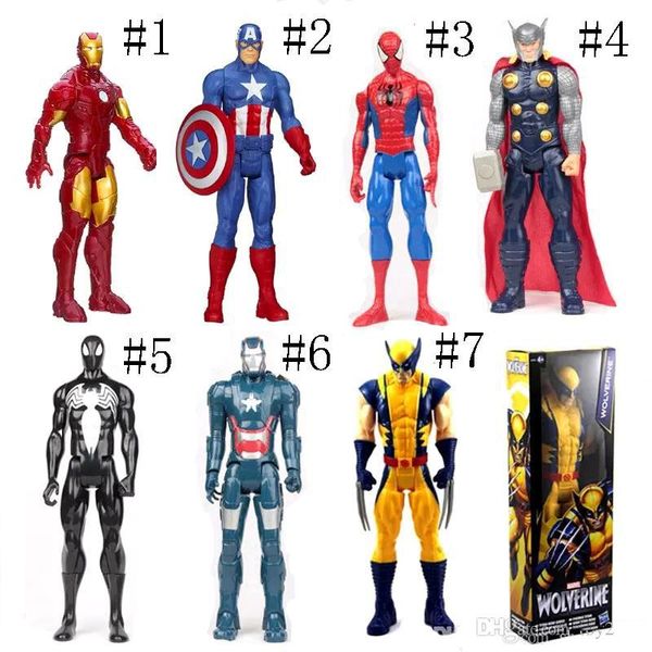 

the avengers pvc action figures marvel heros 30cm iron man spiderman captain america ultron wolverine figure toys
