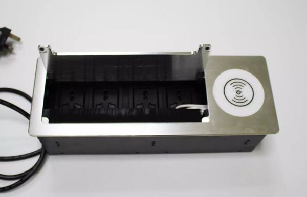 

2018 new tabledeskwire box power outlet socket with qi wireless charger