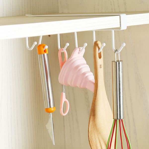 

iron storage rack cupboard dish cups hanging hook shelf bathroom organizer holder kitchen tool fping