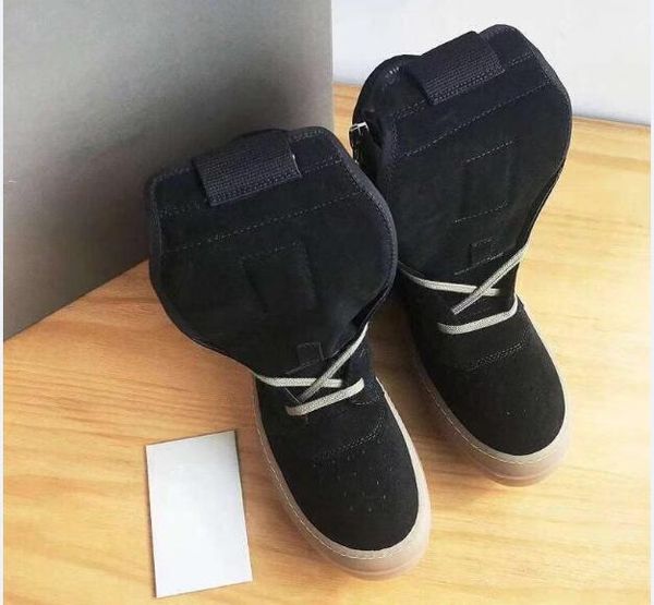 

factory outlet classic inverted triangular head layer of water dyed grain cow leather boots inside dyed deerskin persional shoes, Black