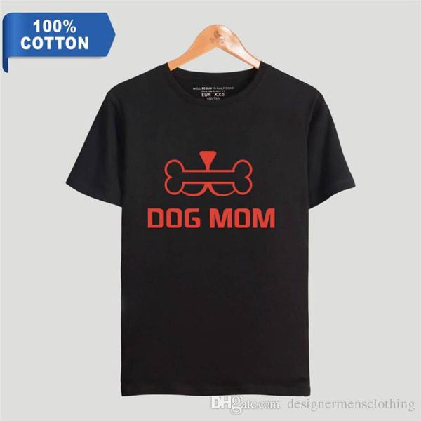 

dog mom letter printed лето дизайнер мужские футболки моды crew neck женщин с коротким рукавом пара одежда, White;black