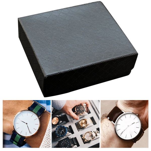 

pocket watch box gift box pocket watch chain necklace for wristwatch black container 2019, Black;blue