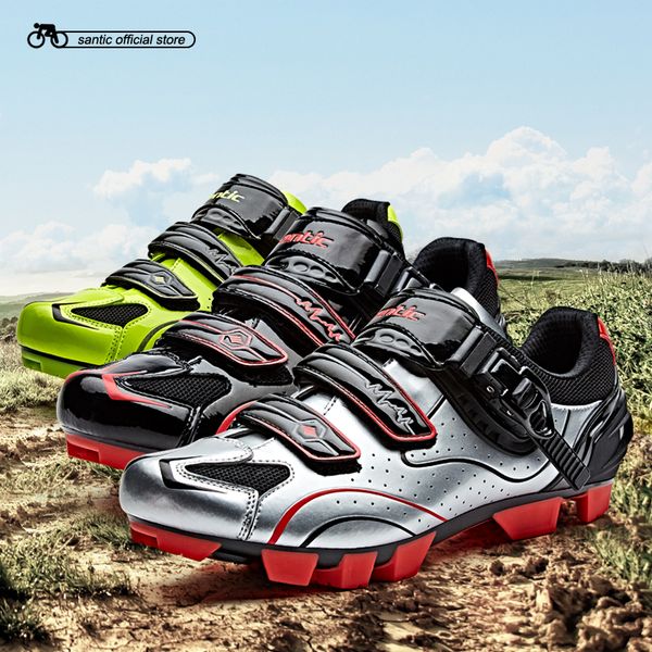 

santic mtb cycling shoes zapatillas ciclismo bicycle sports shoes cleated men cycling wms17001, Black