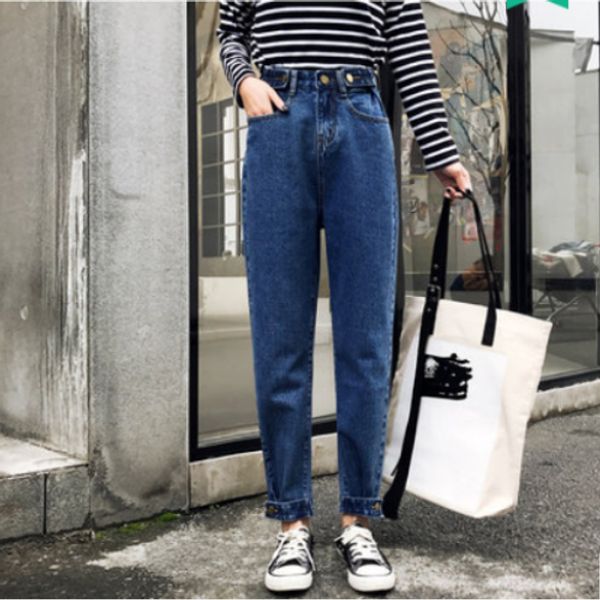 

deep blue женская прямые джинсы сыпучей высокой талия ширина thin joker репа штанина