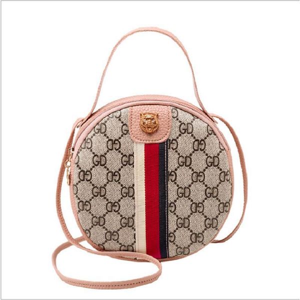 

Brand designer Shoulder bag Women's new Cross-Body bags Fashion Luxury Round Metal Bangkok bags PU Leather