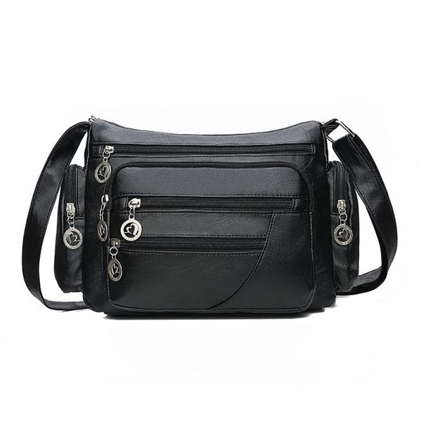 

2019 women soft leather shoulder bags simple fashion female small handbag messenger bag