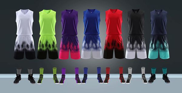 

2020 professional basketball jerseys sports clothing men/kids shirt + shorts uniforms set breathable customized training suits diy 829, Black