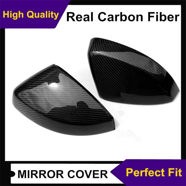 2 Adet En Kaliteli Karbon Fiber A3 S3 Için Araba Dikiz Yan Ayna Kapak Cap Konut Kapı Kanatları